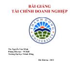 Bài giảng Tài chính doanh nghiệp - Chương 1: Tổng quan về tài chính doanh nghiệp