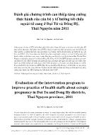 Đánh giá chương trình can thiệp tăng cường thực hành của cán bộ y tế hướng tới chửa ngoài tử cung ở Đại Từ và Đồng Hỷ, Thái Nguyên năm 2011