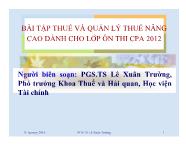 Kế toán, kiểm toán - Bài tập thuế và quản lý thuế (nâng cao)