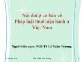 Kế toán kiểm toán - Nội dung cơ bản về Pháp luật thuế hiện hành ở Việt Nam