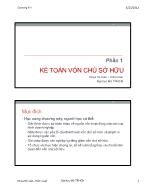 Kế toán tài chính 1 - Kế toán vốn chủ sở hữu (phần 1)