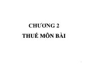 Kế toán thuế - Chương 2: Thuế môn bài