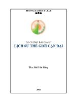 Lịch sử, văn hóa - Đề cương bài giảng lịch sử thế giới cận đại