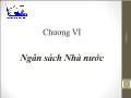 Lý thuyết Tài chính - Tiền tệ - Chương VI: Ngân sách nhà nước