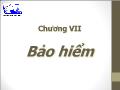 Lý thuyết Tài chính - Tiền tệ - Chương VII: Bảo hiểm