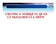 Nghiệp vụ ngân hàng trung ương - Chương 4: Nghiệp vụ quản lý ngoại hối của ngân hàng trung ương