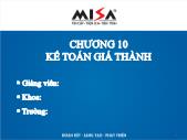 Phần mềm kế toán - Chương 10: Kế toán giá thành