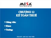 Phần mềm kế toán - Chương 12: Kế toán thuế