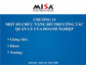 Phần mềm kế toán - Chương 14: Một số chức năng hỗ trợ công tác quản lí của doanh nghiệp