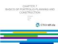 Quĩ đầu tư - Chapter 7: Basics of portfolio planning and construction