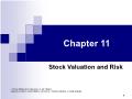 Tài chính doanh nghiệp - Chapter 11: Stock valuation and risk