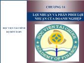 Tài chính doanh nghiệp - Chương 14: Lợi nhuận và phân phối lợi nhuận của doanh nghiệp