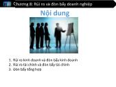 Tài chính doanh nghiệp - Chương 8: Rủi ro và đòn bẩy doanh nghiệp