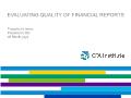 Tài chính doanh nghiệp - Evaluating quality of financial reports