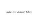 Tài chính doanh nghiệp - Lecture 14: Monetary policy