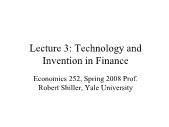 Tài chính doanh nghiệp - Lecture 3: Technology and invention in finance