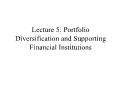 Tài chính doanh nghiệp - Lecture 5: Portfolio diversification and supporting financial institutions