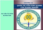 Tài chính doanh nghiệp - Quản trị vốn kinh doanh của doanh nghiệp