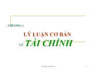 Tài chính ngân hàng - Chương 1: Lý luận cơ bản về tài chính