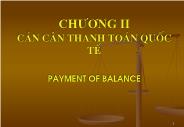 Tài chính ngân hàng - Chương II: Cán cân thanh toán quốc tế