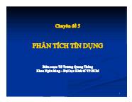 Tài chính ngân hàng - Chuyên đề 5: Phân tích tín dụng