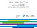 Tài chính ngân hàng - Residual income valuation: Valuing common equity