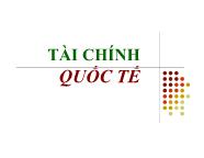 Tài chính ngân hàng - Tài chính quốc tế