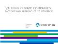 Tài chính ngân hàng - Valuing private companies: Factors and approaches to consider