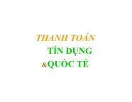 Thanh toán tín dụng và quốc tế