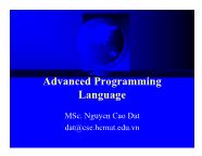 Advanced Programming Language - Chapter I: Fundamentals Of Programming