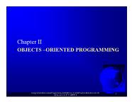 Advanced Programming Language - Chapter II: Objects - Oriented Programming