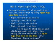 Bài giảng Cơ sở dữ liệu - Bài 5: Ngôn ngữ CSDL - SQL - Vũ Văn Định