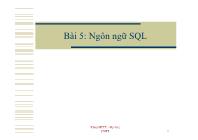 Bài giảng Cơ sở dữ liệu - Bài 5: Ngôn ngữ SQL - Khoa HTTT - Đại học CNTT
