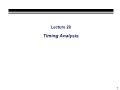 Digital Logic Design - Lecture 28: Timing Analysis
