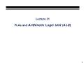 Digital Logic Design - Lecture 31: PLAs and Arithmetic Logic Unit (ALU)