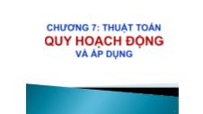 Giải thuật lập trình - Thuật toán quy hoạch động và áp dụng