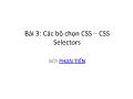 Lập trình CSS - Bài 3: Các bộ chọn CSS-CSS Selectors - Phan Tiến