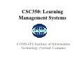 Learning Management Systems – Lecture 31 – Introduction of the Learning Management System