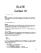 Slate - Lecture 26