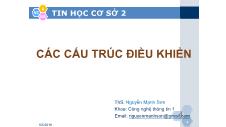 Tin học cơ sở 2 - Các cấu trúc điều khiển - Nguyễn Mạnh Sơn