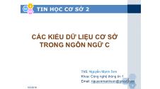 Tin học cơ sở 2 - Các kiểu dữ liệu cơ sở trong ngôn ngữ C - Nguyễn Mạnh Sơn