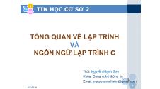 Tin học cơ sở 2 - Tổng quan về lập trình và ngôn ngữ lập trình C - Nguyễn Mạnh Sơn