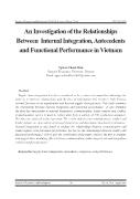 An Investigation of the Relationships Between Internal Integration, Antecedents and Functional Performance in Vietnam - Nguyen Thanh Hieu