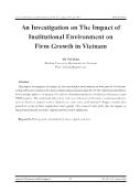 An Investigation on The Impact of Institutional Environment on Firm Growth in Vietnam - Ha Van Dung