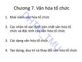 Bài giảng Hành vi Tổ chức - Chương 7. Văn hóa tổ chức