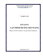 Bài giảng Lập trình hướng đối tượng - Võ Đức Lân