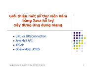 Bài giảng Lập trình mạng - Giới thiệu một số thư viện hàm bằng Java hỗ trợ xây dựng ứng dụng mạng - Đại học Cần Thơ