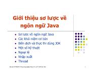 Bài giảng Lập trình mạng - Giới thiệu sơ lược về ngôn ngữ Java - Đại học Cần Thơ