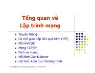 Bài giảng Lập trình mạng - Tổng quan về lập trình mạng - Đại học Cần Thơ