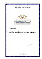 Bài giảng Ngôn ngữ lập trình Pascal - Nguyễn Ánh